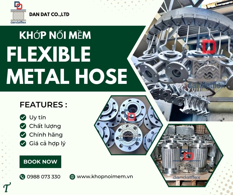 Khớp nối inox nối bích, khớp nối mềm máy bơm, khớp giảm rung inox