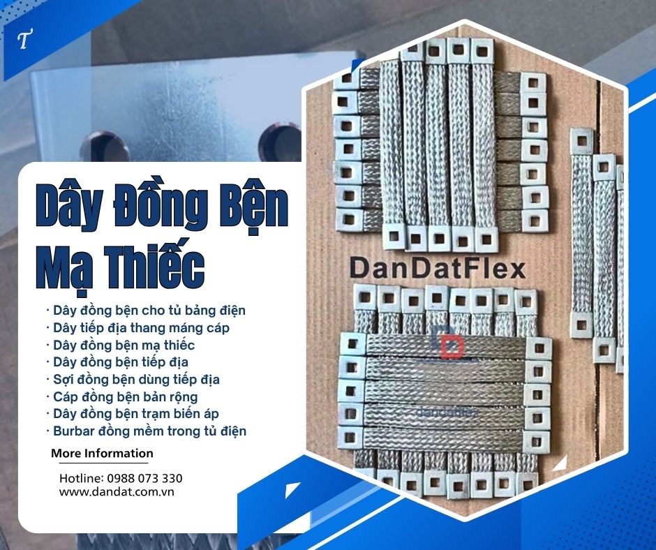 Busbar đồng mềm/Dây đồng bện mạ thiếc/Dây đồng bện tiếp địa có bấm cos