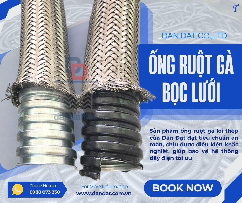 Ống ruột gà lõi thép/ Ống thép mềm luồn dây điện/ Ống ruột gà bọc nhựa