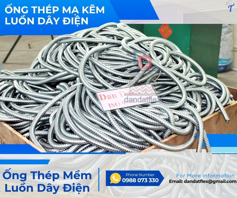 Ống ruột gà lõi thép/ Ống thép mềm luồn dây điện/ Ống ruột gà bọc nhựa