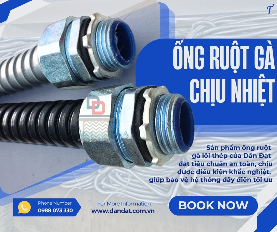 Ống ruột gà/ Ống ruột gà chịu nhiệt/Ống ruột gà lõi thép bọc lưới inox