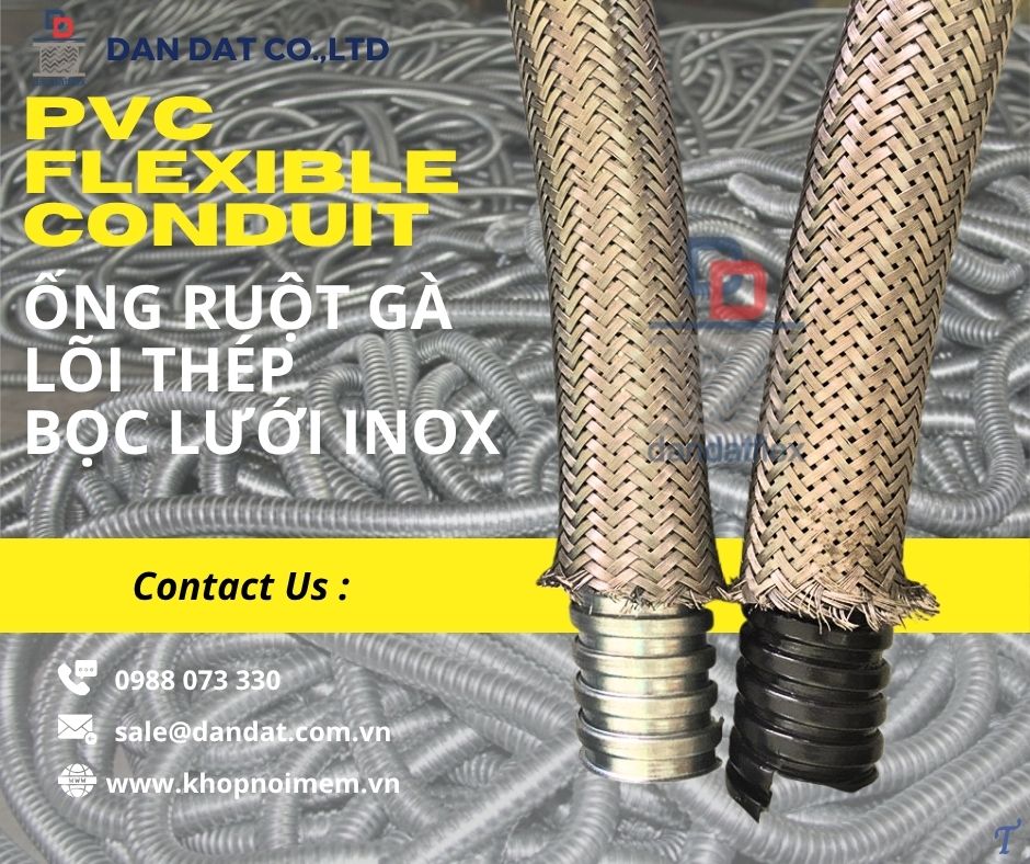 Ống ruột gà/ Ống ruột gà bọc inox/ Ống ruột gà bọc nhựa PVC có lưới
