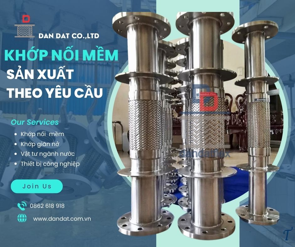 Khớp nối mềm nối bích/ Khớp nối chống rung inox/Khớp nối mềm bằng inox