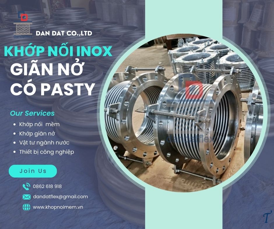 Khớp nối mềm nối bích/ Khớp nối chống rung inox/Khớp nối mềm bằng inox