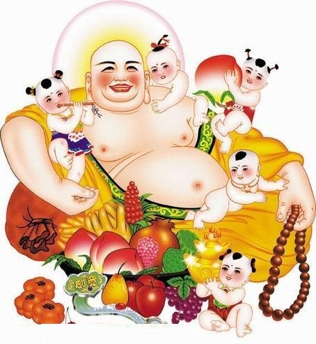 Tìm hiểu về bức tranh thêu chữ thập Phật Di Lặc