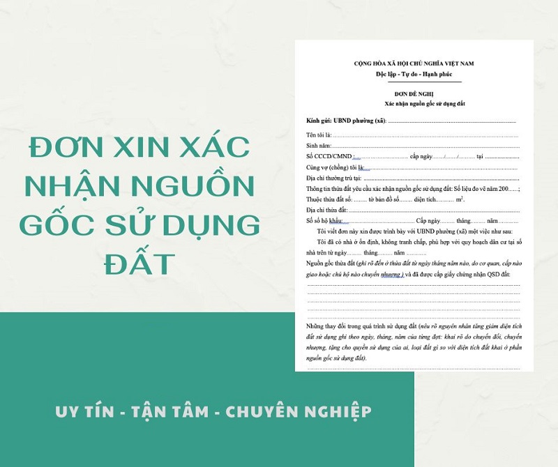 Cập nhật mẫu đơn xin xác nhận nguồn gốc đất đai chuẩn chỉnh nhất