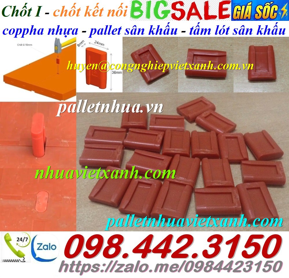 Tấm lót sàn sân khấu mặt kín màu cam 500x1000x50mm