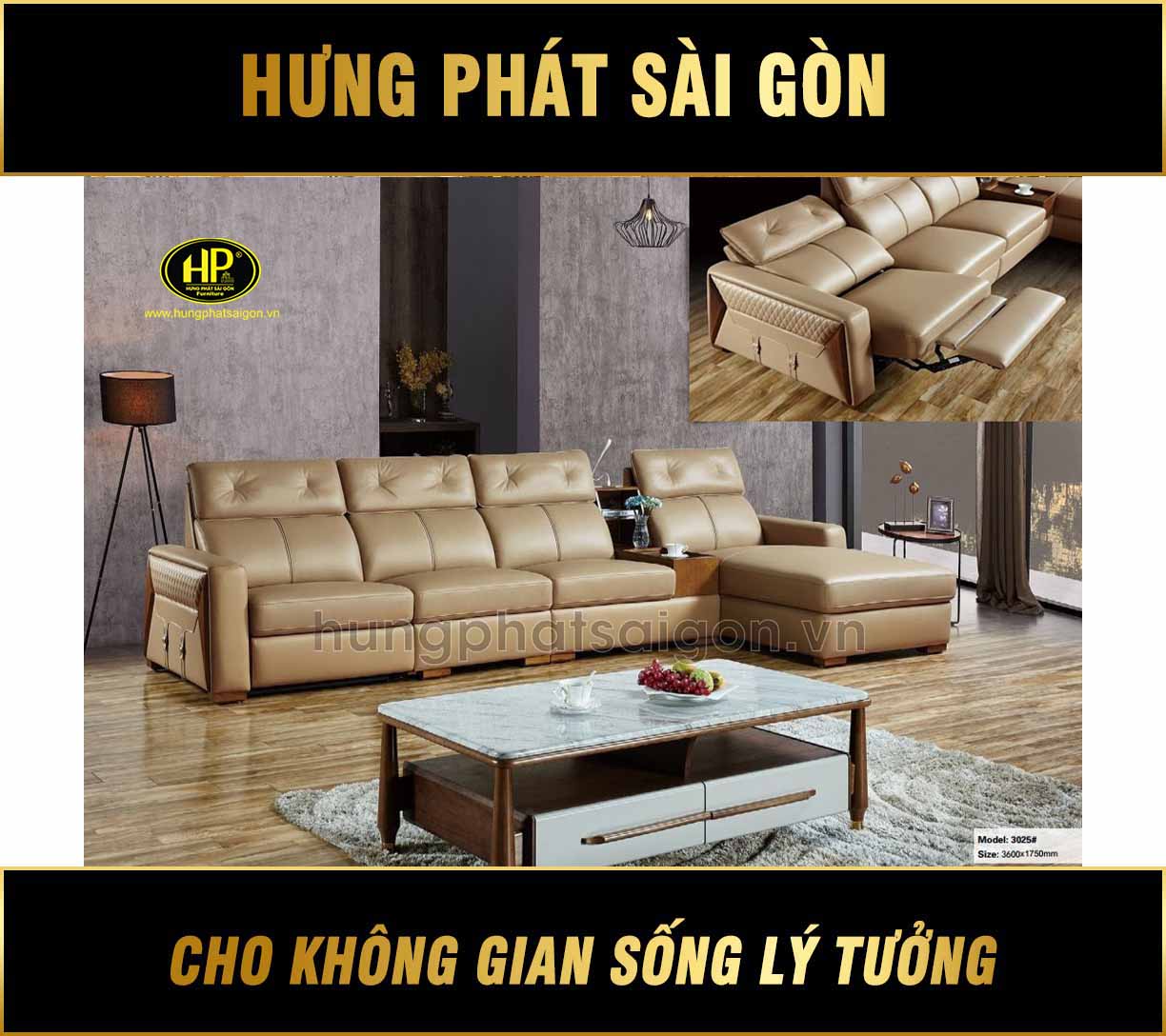 Sopha da bò thư gi&atilden nhập khẩu AT-3025 giá đẹp