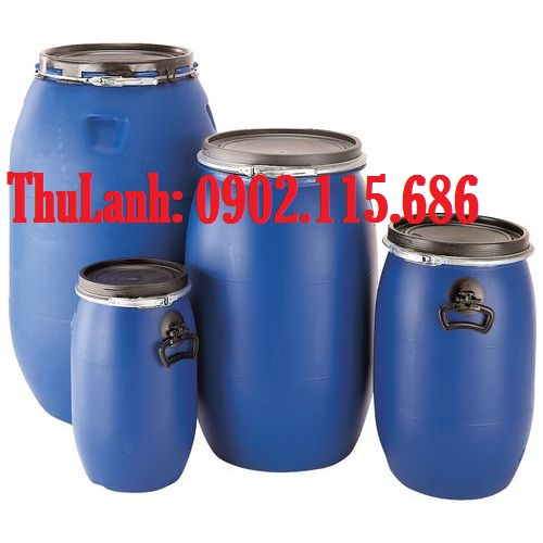 Thùng phuy 30,50,100,150,200,220 lít nắp kín có đai