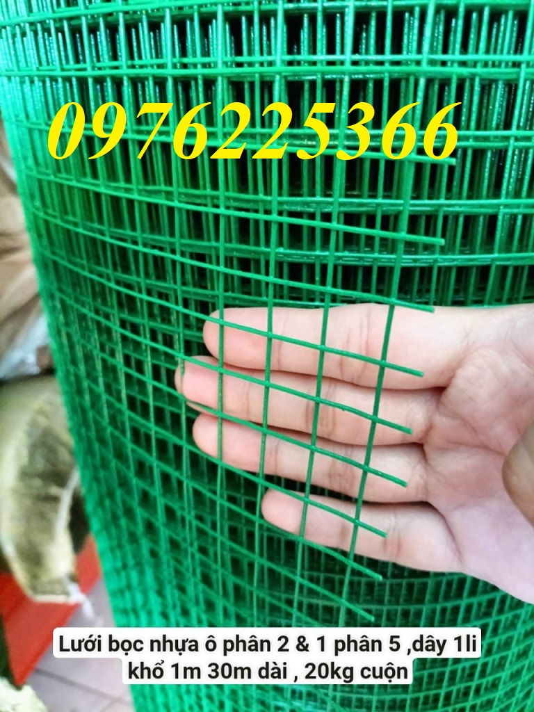 Lưới thép bọc nhựa,cung cấp lưới thép hàn bọc nhựa khổ 1,5m x30m
