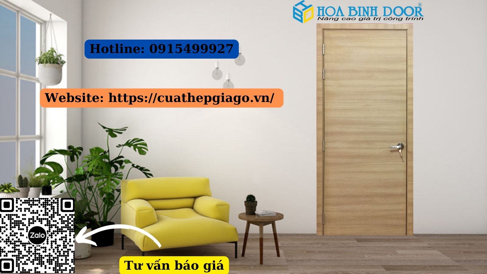 Cửa gỗ công nghiệp MDF Laminate tại Quận | Cửa gỗ công nghiệp giá rẻ.