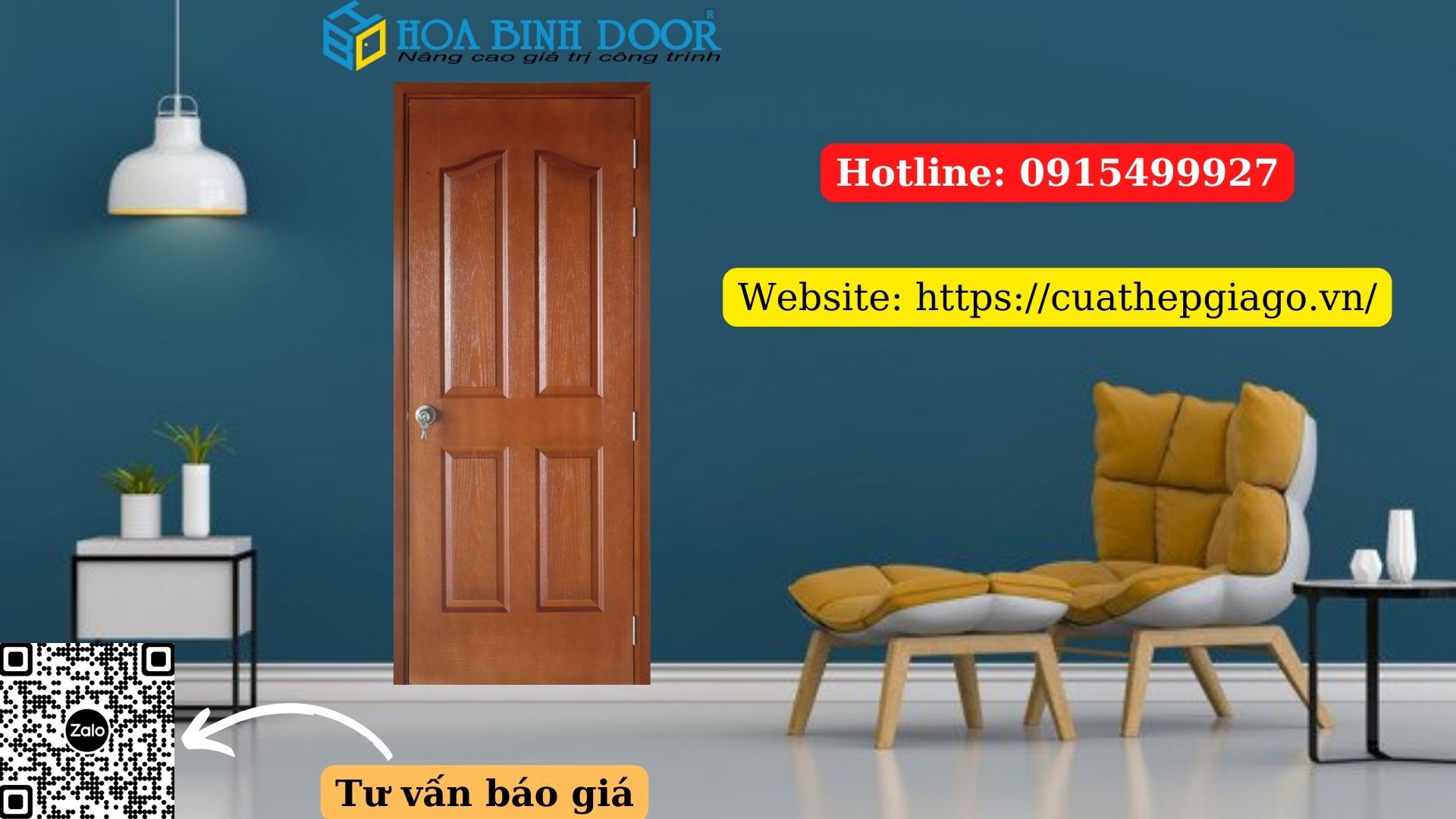 Cửa gỗ công nghiệp HDF veneer Cửa phòng ngủ giá 