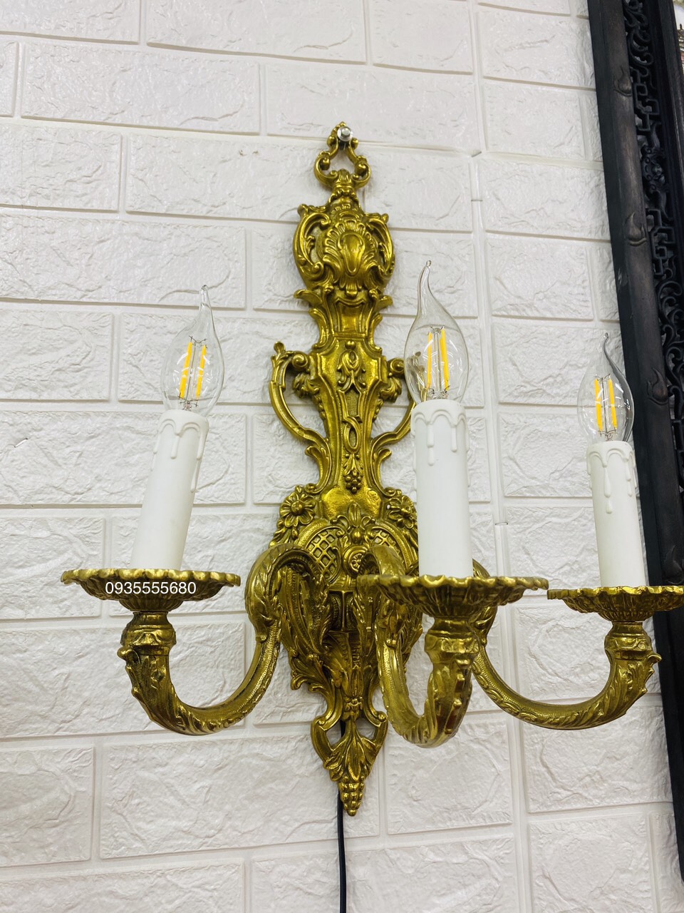 Giao lưu đôi đèn tường đồng châu âu      