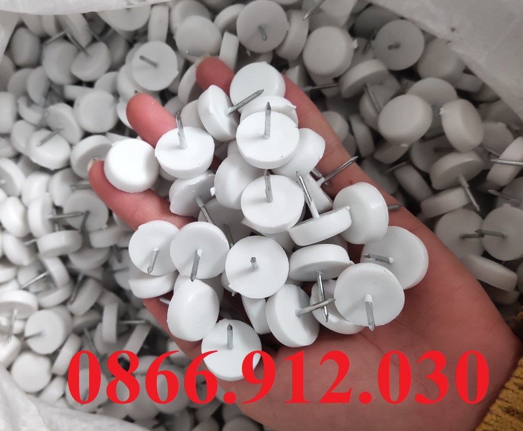 Đinh nhựa màu trắng đóng chân gỗ cho bàn, ghế, tủ, kệ