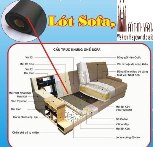 Vải lót sofa, vải kubu lót sofa, vải nỉ lót sofa