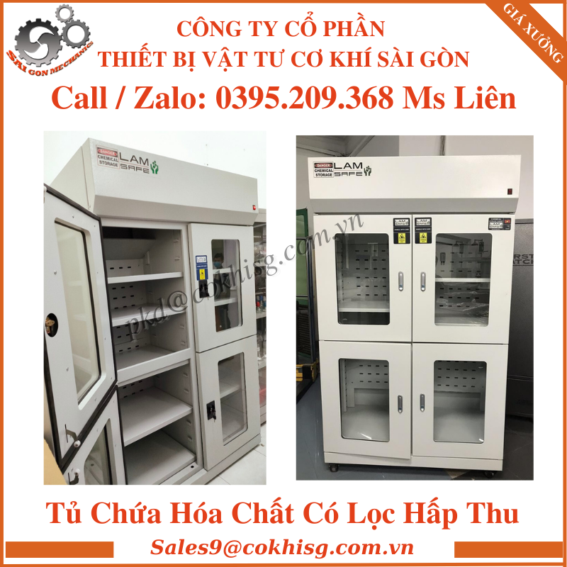 TỦ CHỨA HÓA CHẤT CÓ LỌC HẤP THU (CTY CƠ KHÍ SÀI GÒN)