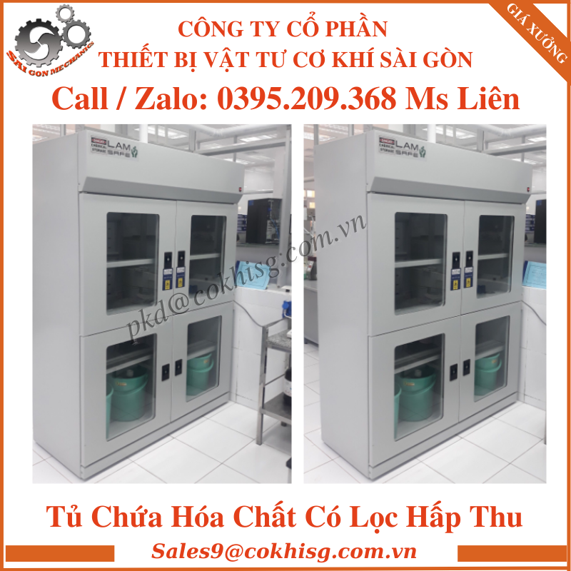 TỦ CHỨA HÓA CHẤT CÓ LỌC HẤP THU (CTY CƠ KHÍ SÀI GÒN)