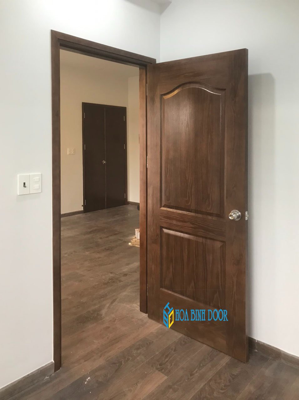 Cửa gỗ HDF phòng ngủ tại tân Phú         