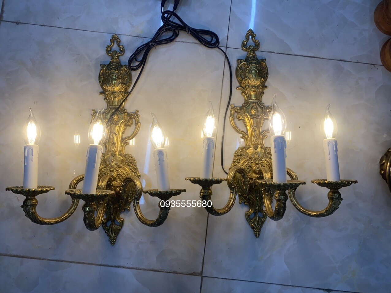 Giao lưu bộ đèn tường đồng sang trọng