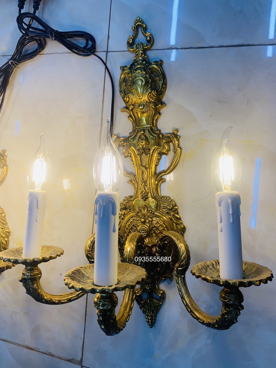 Giao lưu bộ đèn tường đồng sang trọng