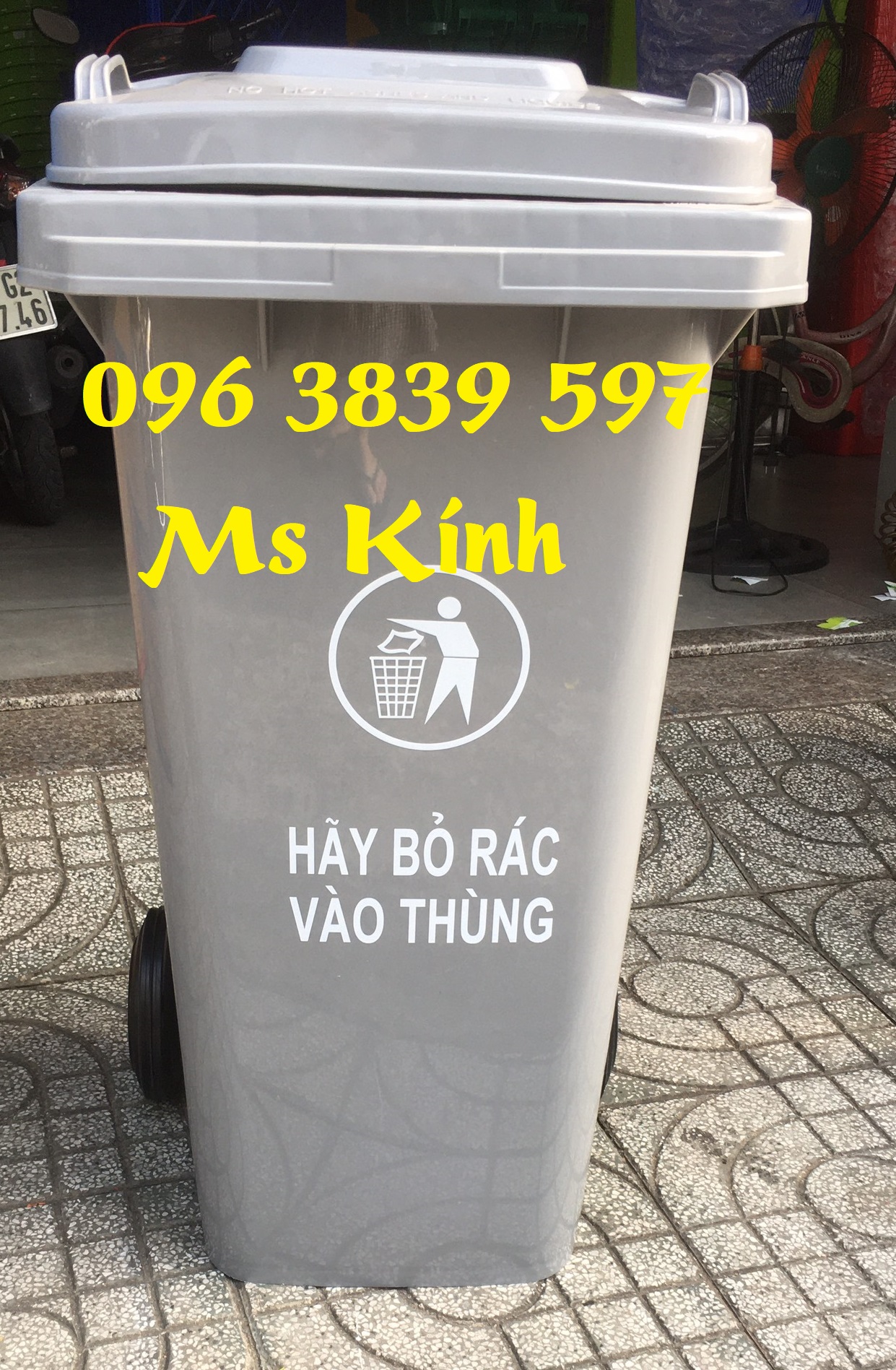 Cung cấp thùng rác 120 lít màu xám số lượng lớn - 0963839597