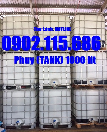 Tank nhựa 1000l, phuy nhựa 1000l, tank IBC 100l