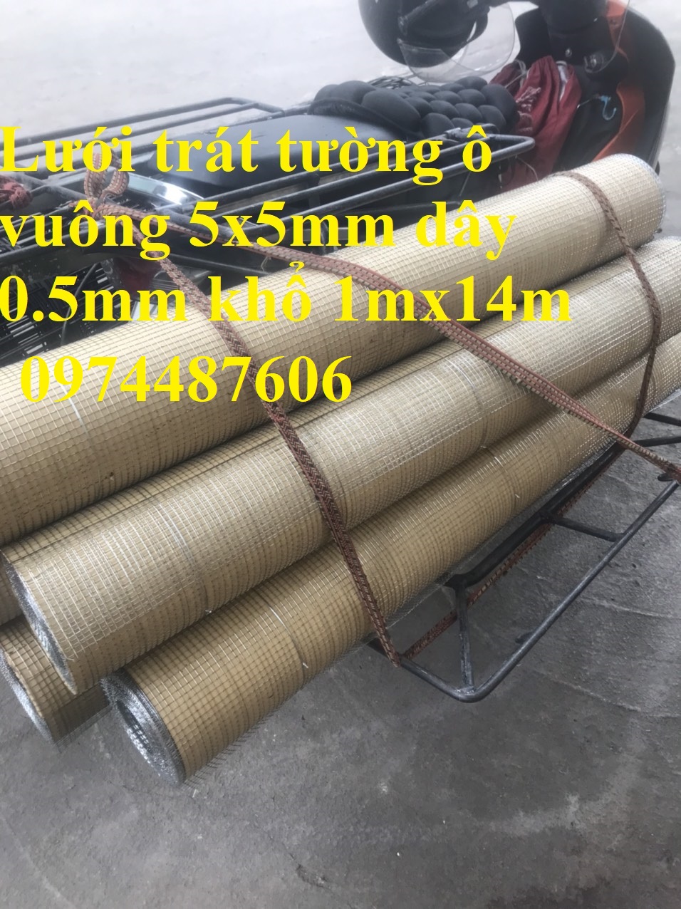 Lưới trát tường chống nứt dây 0.5mm ô 5x5mm khổ 1mx14m
