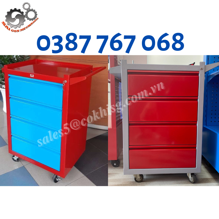 Xe đẩy dụng cụ đồ nghề - 4 ngăn