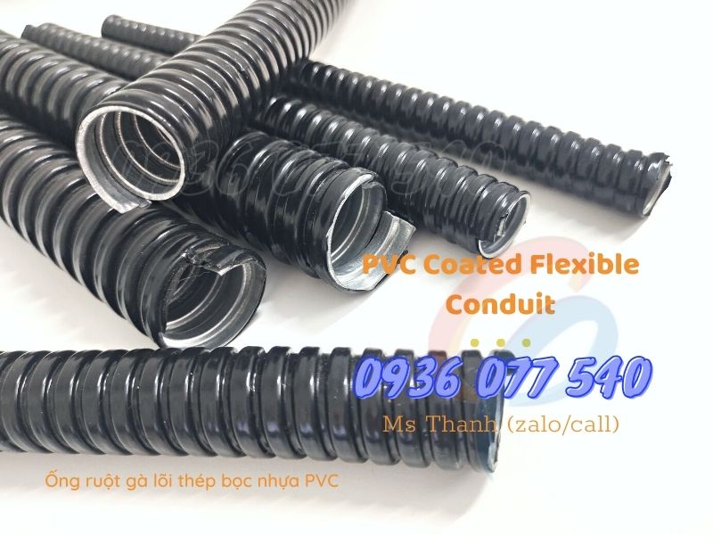 Ống ruột gà lõi thép bọc nhựa phi 3/8 (ID13 - OD16)