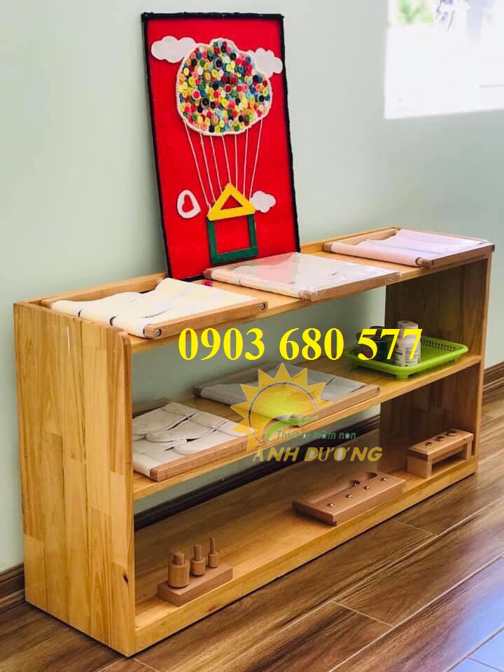 Kệ gỗ mầm non dành cho trẻ em giá rẻ, chất lượng cao