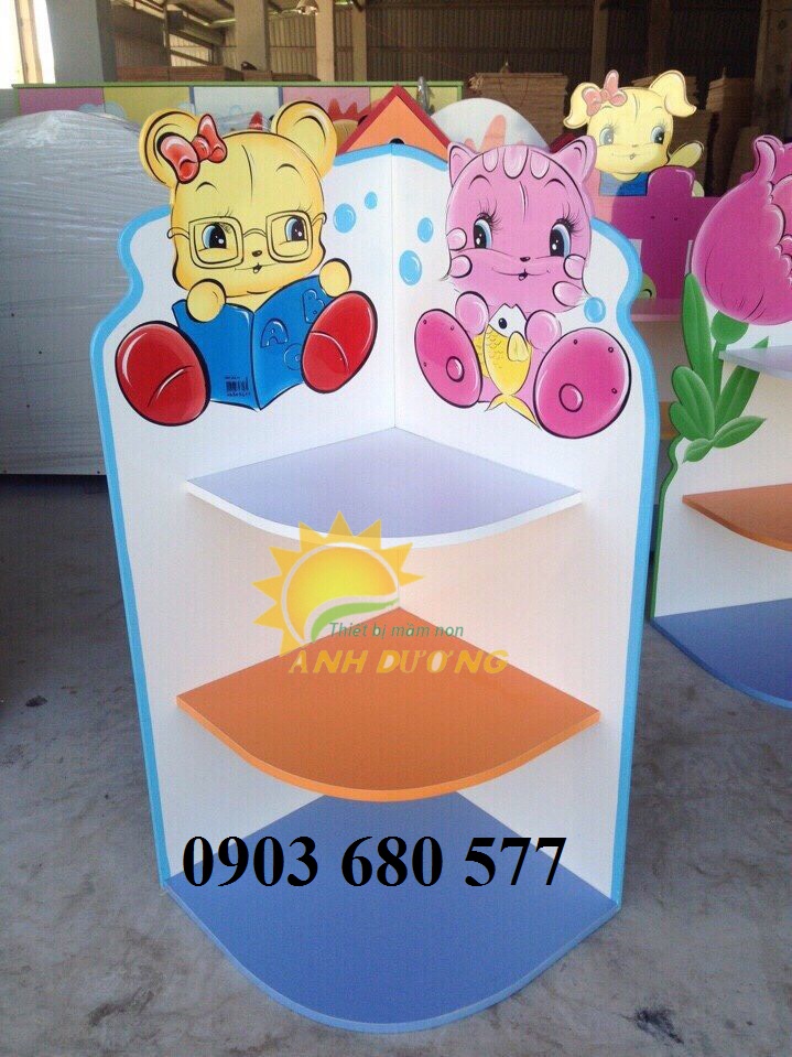 Kệ gỗ mầm non dành cho trẻ em giá rẻ, chất lượng cao