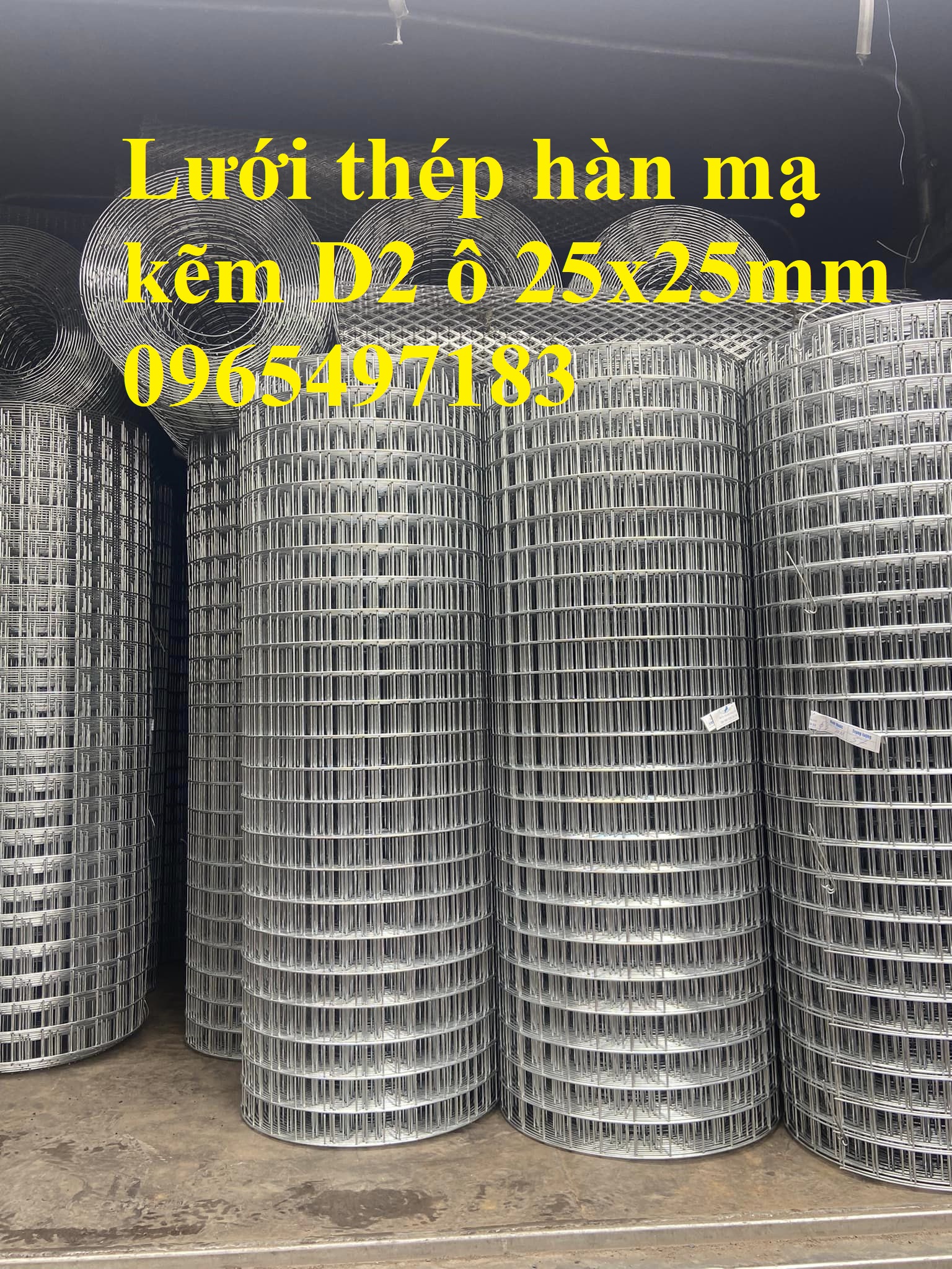 Lươi thép hàn mạ kẽm phi 2 mắt 25x25mm dạng cuộn. Hàng có sẵn