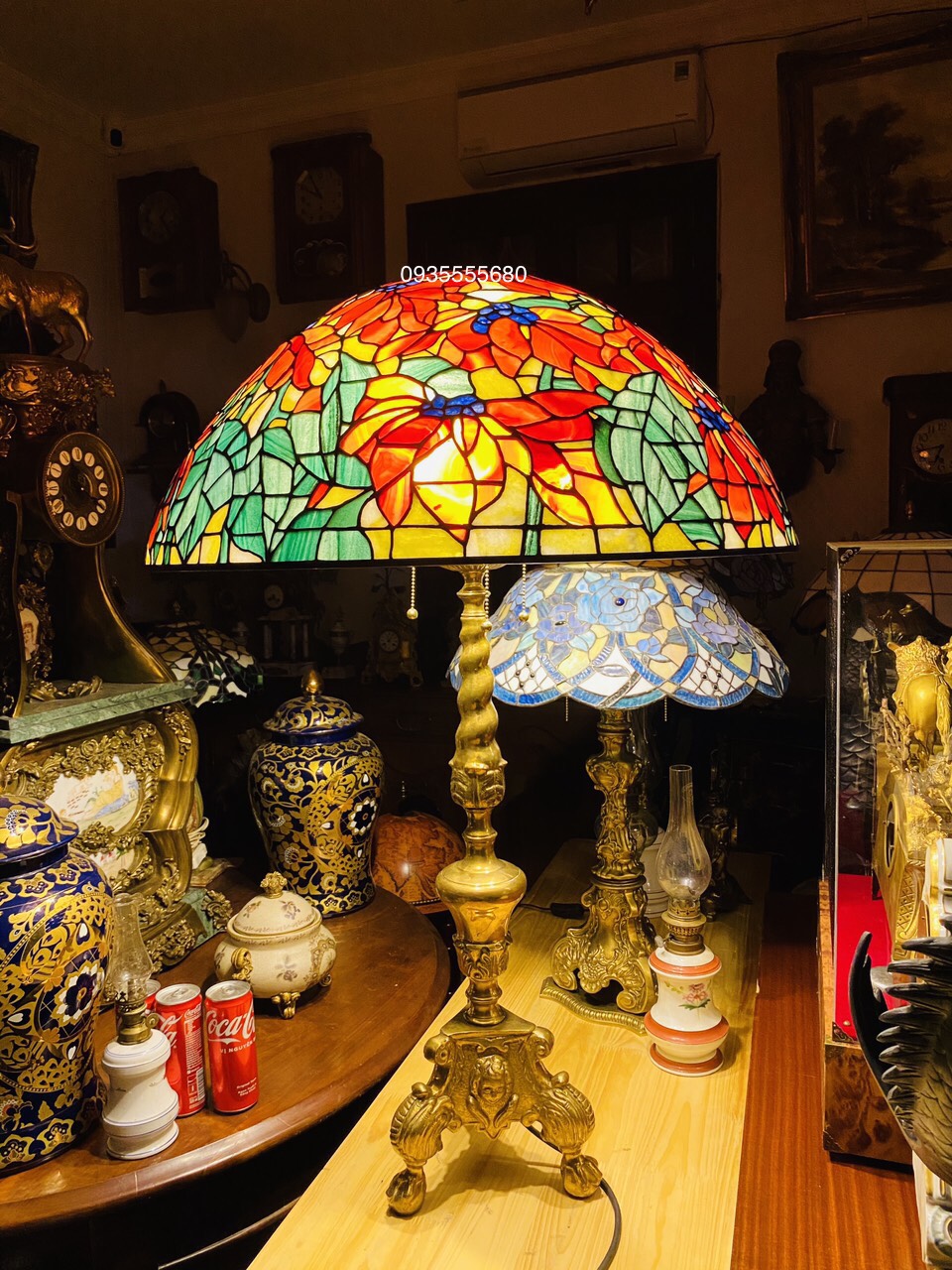 Giao lưu đèn bàn tiffany chất liệu cẩm thạch