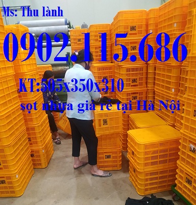 Thùng nhựa rỗng đáy đặc D505, sóng nhựa hở đáy đặc D505