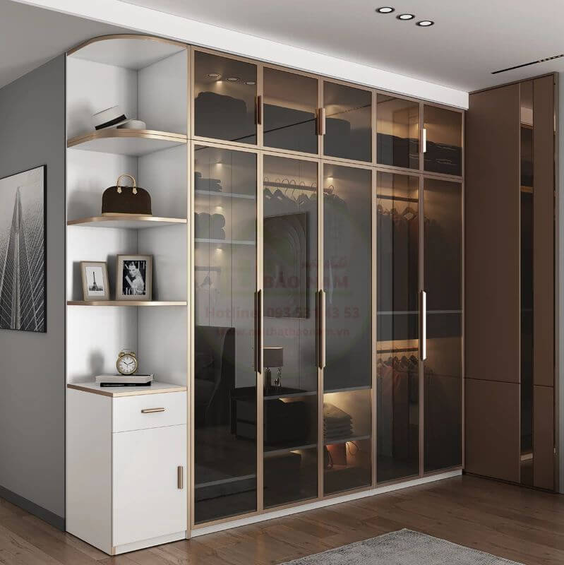 Tủ áo cánh kính hiện đại - Đóng tủ áo cánh kính