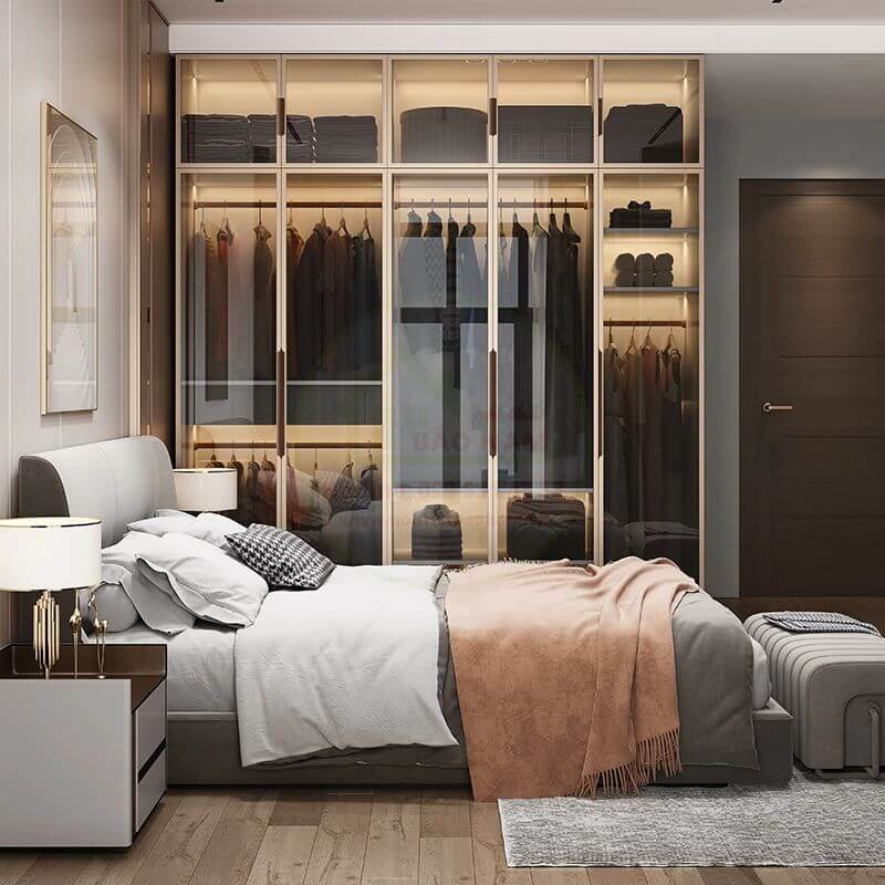 Tủ áo cánh kính hiện đại - Đóng tủ áo cánh kính