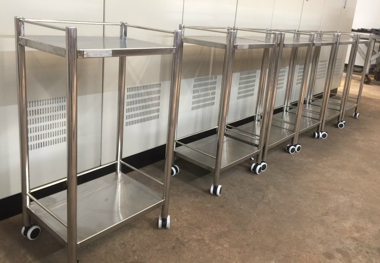 XE ĐẨY INOX Y TẾ  2 TẦNG