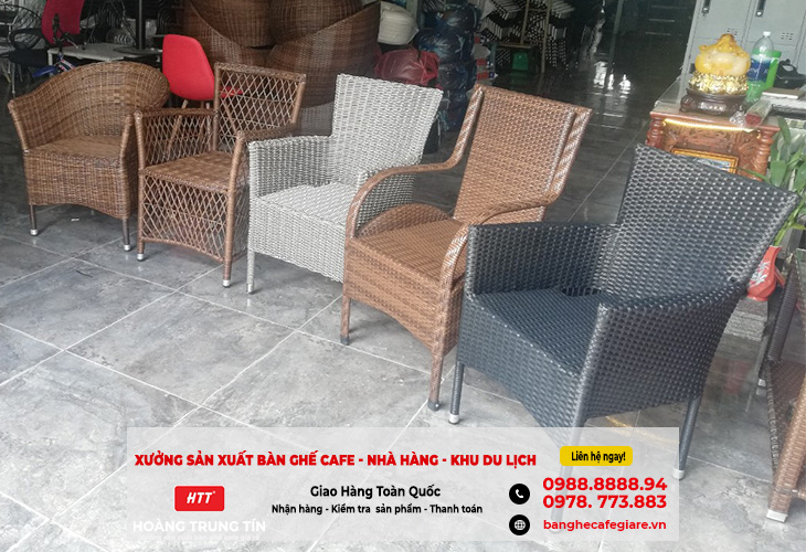 Bàn ghế nhựa nữ hoàng, nội thất sắt gỗ nhà hàng, quán cafe tại Bến Tre