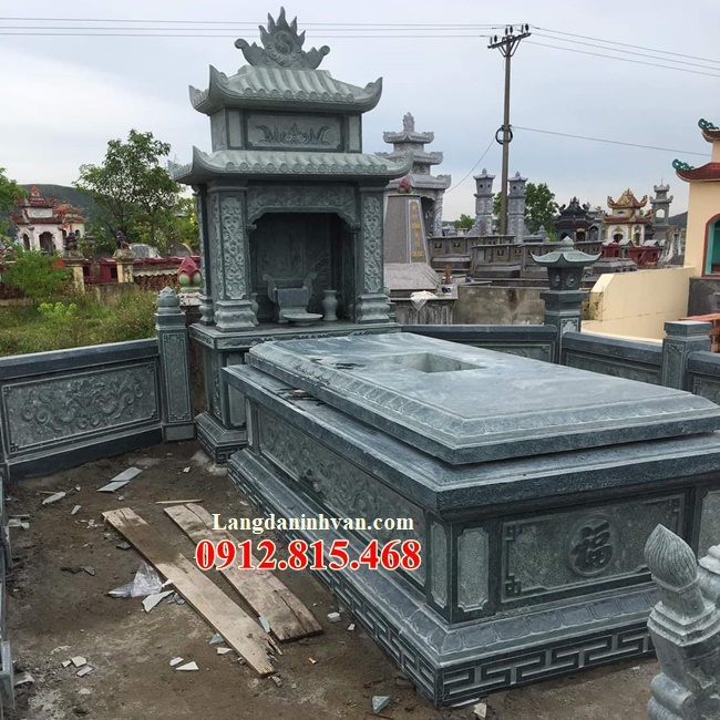 10 Mẫu mộ bành đá xanh rêu đẹp nhất hiện nay - Mộ đá tam sơn