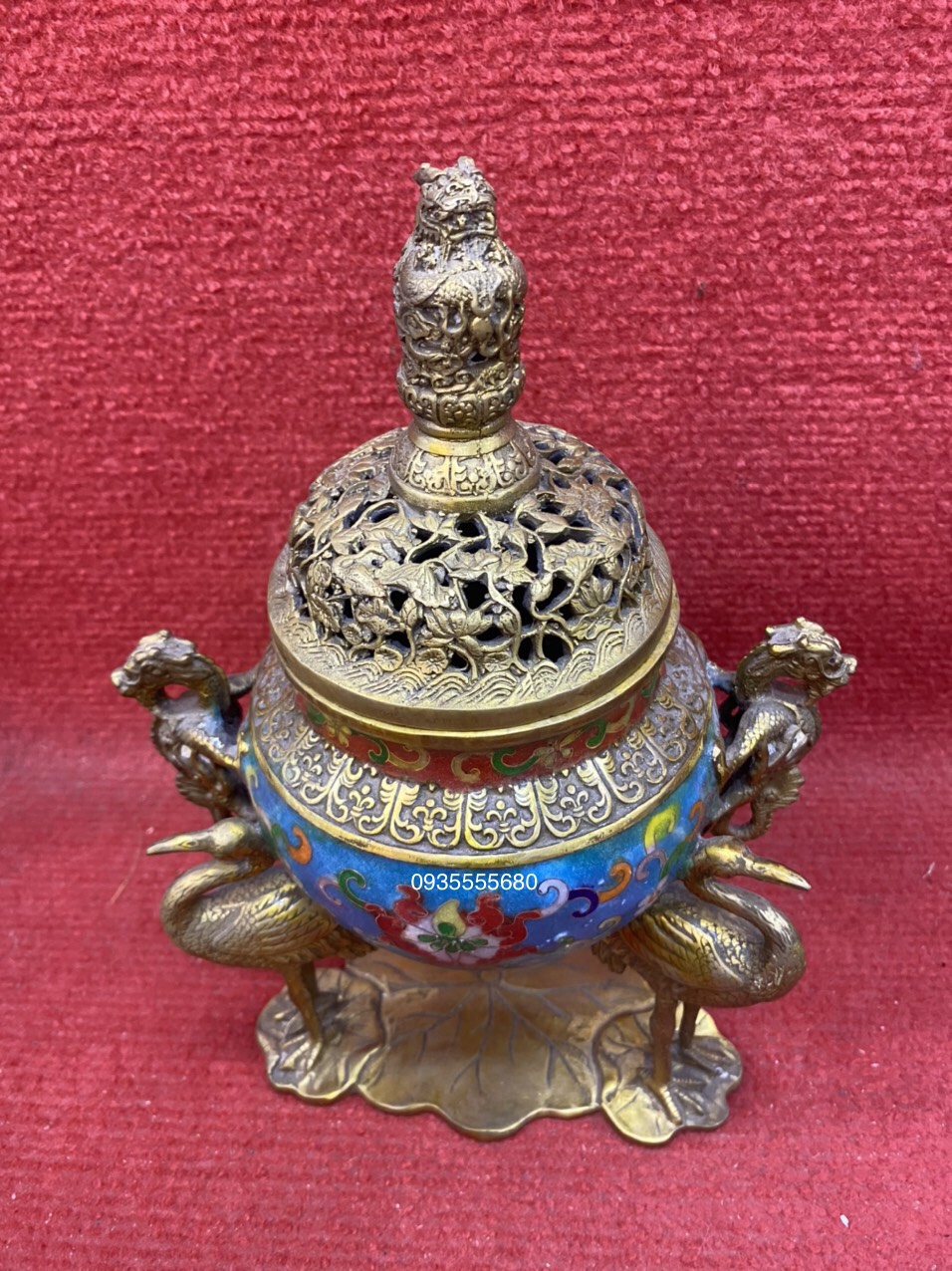 Giao lưu bộ đỉnh đồng pháp lam hàng decor
