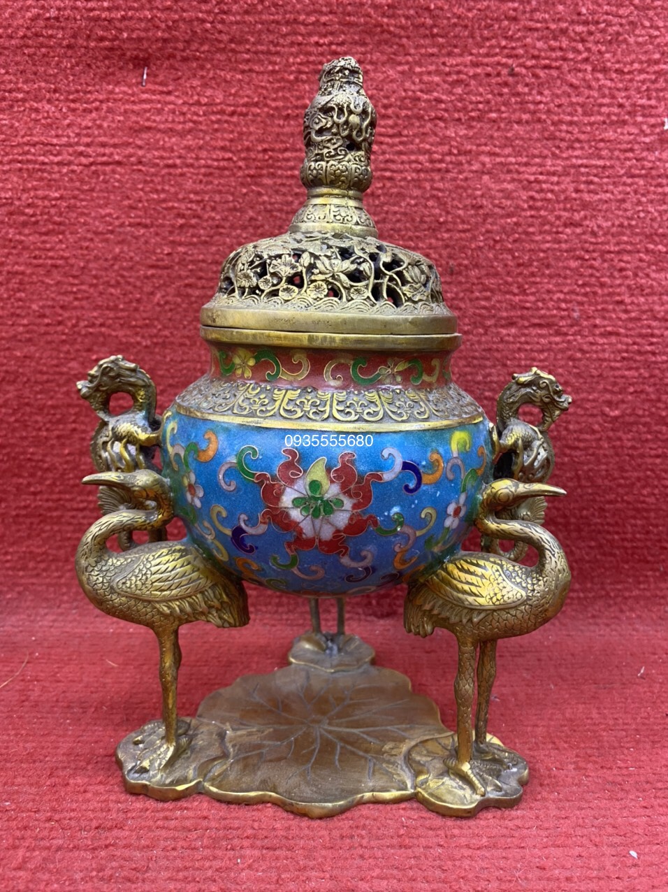 Giao lưu bộ đỉnh đồng pháp lam hàng decor