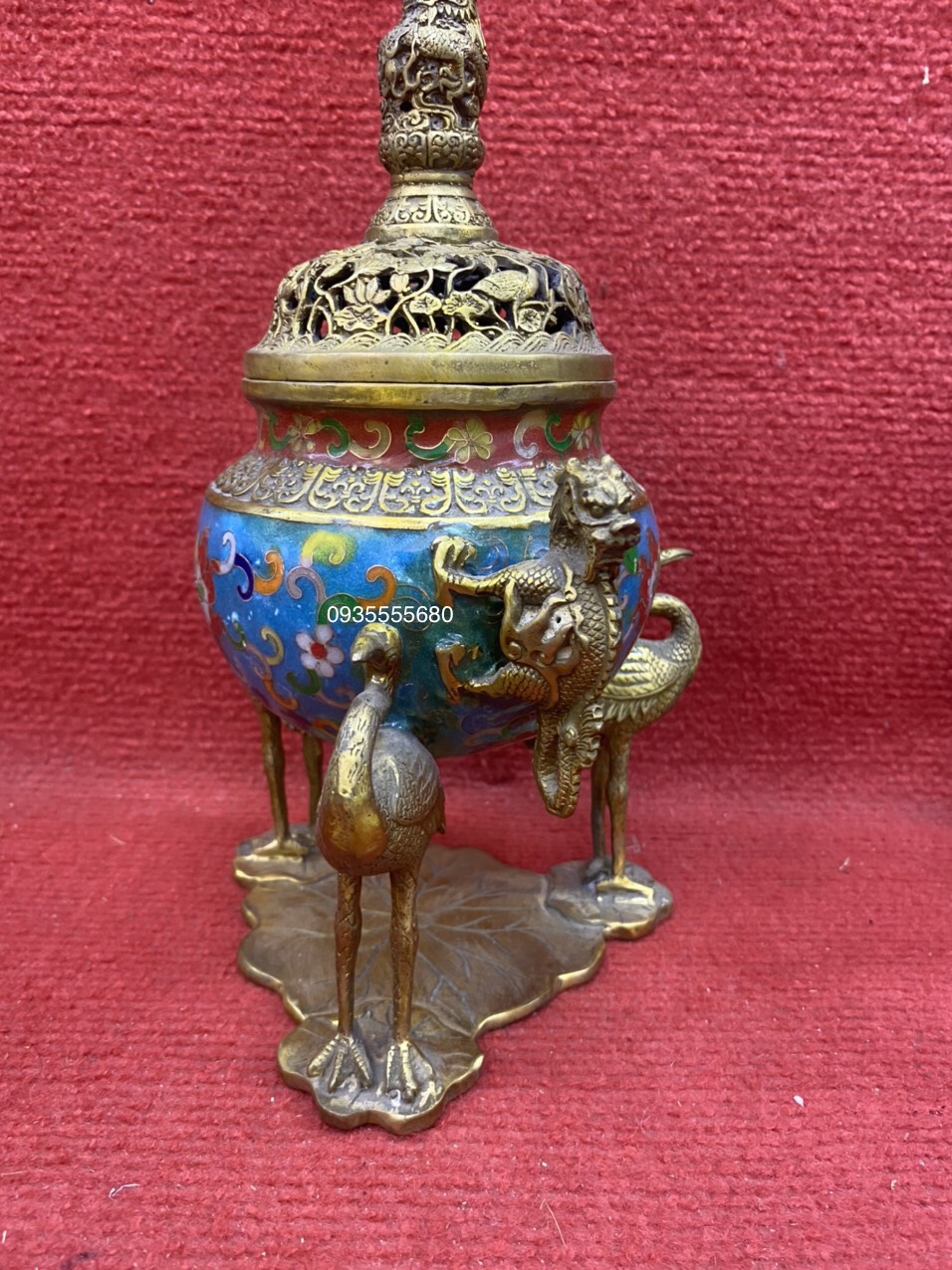 Giao lưu bộ đỉnh đồng pháp lam hàng decor