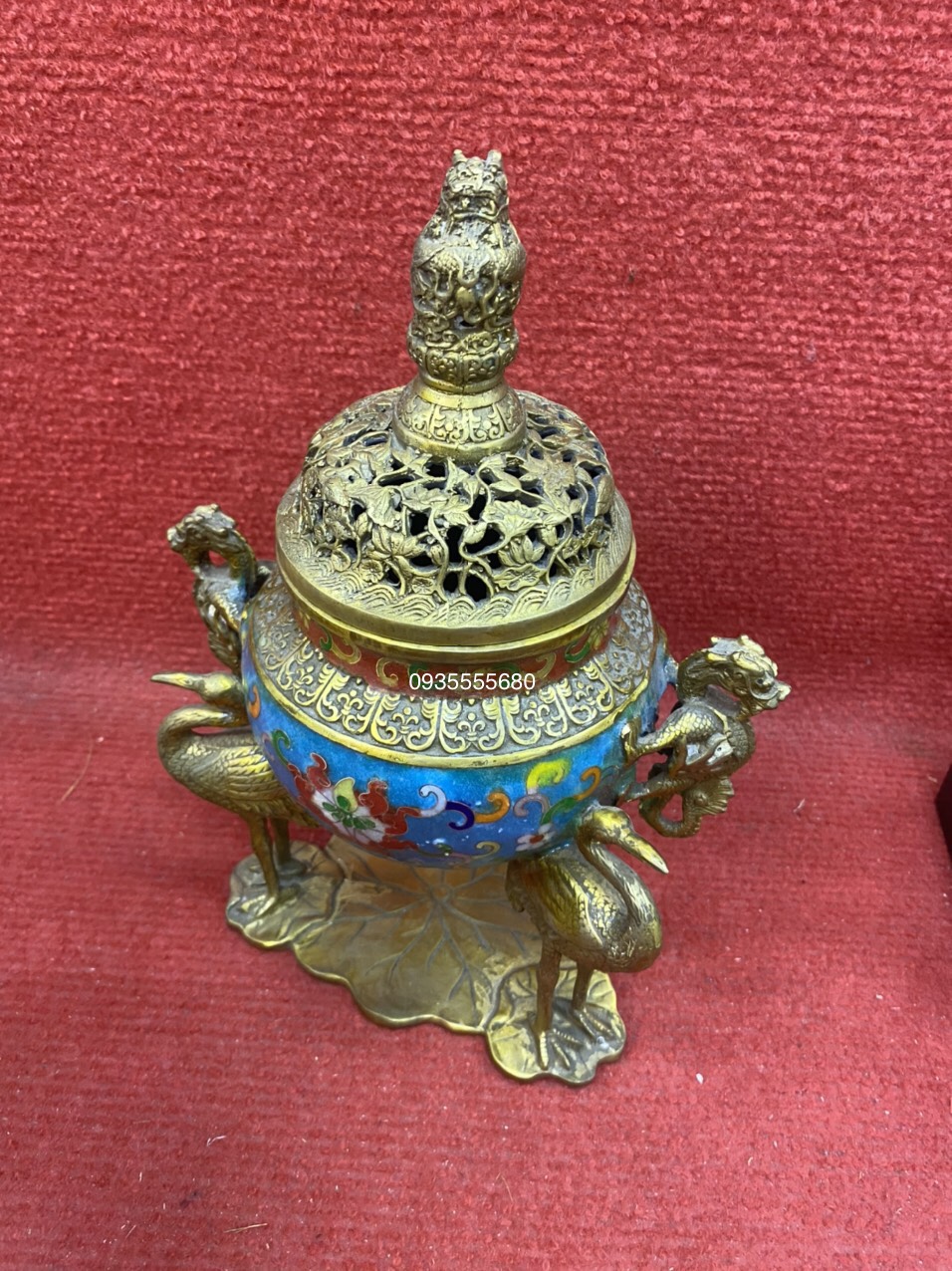 Giao lưu bộ đỉnh đồng pháp lam hàng decor