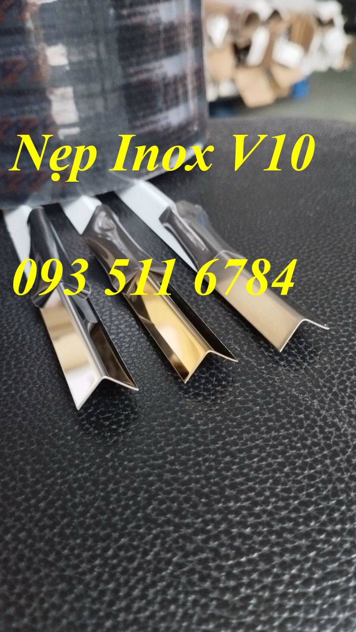 Nẹp Inox góc tròn gạch đá nẹp nhôm góc vuông V20mm