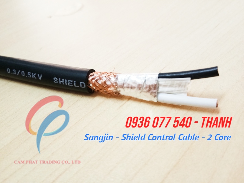 Dây cáp điều khiển sangjin 2 x 0.5 mm2 - có lưới chống nhiễu RVVP