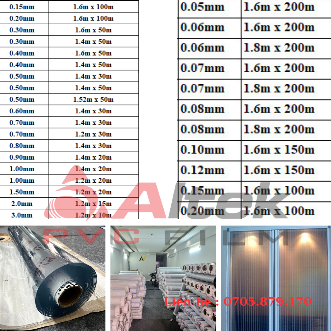 màng nhựa pvc trong xuốt giá tốt, giao hàng toàn quốc