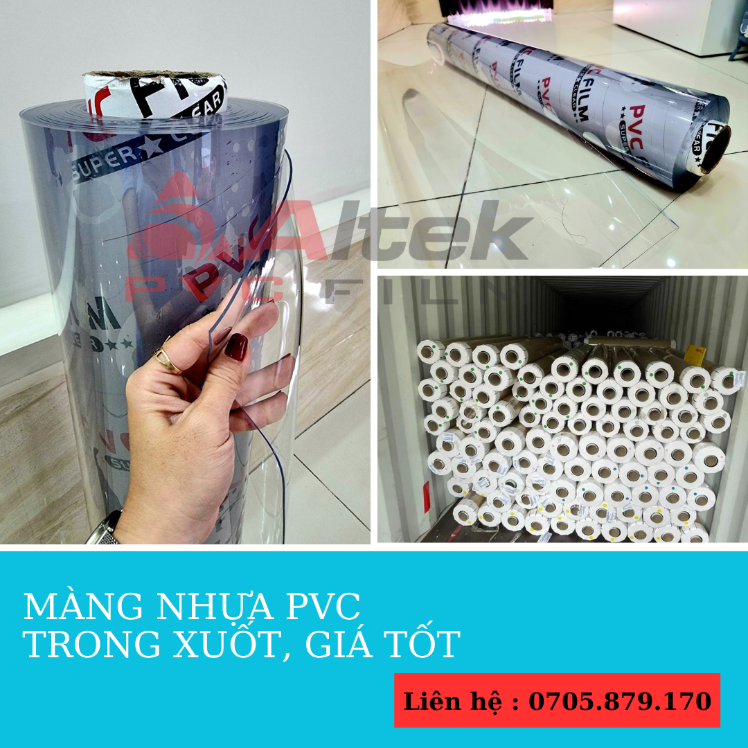 màng nhựa pvc dẻo trong xuốt, giá tốt hỗ trợ giao hàng nội thành