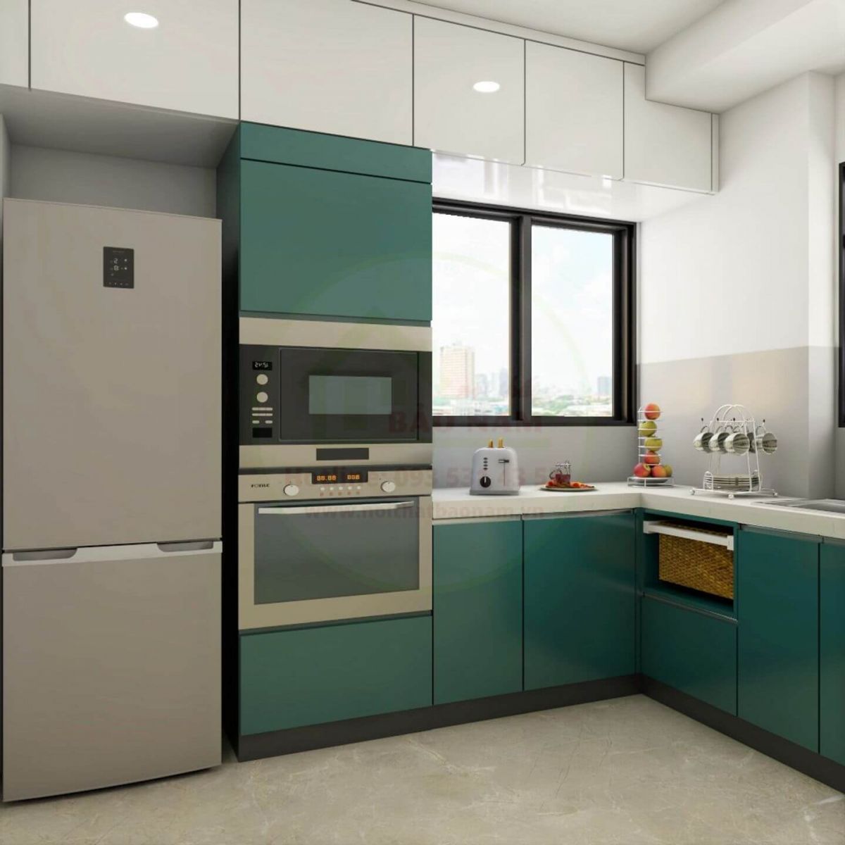 Tủ Bếp Gỗ Chữ L Đẹp - Mẫu Tủ Bếp Chữ L Hiện Đại