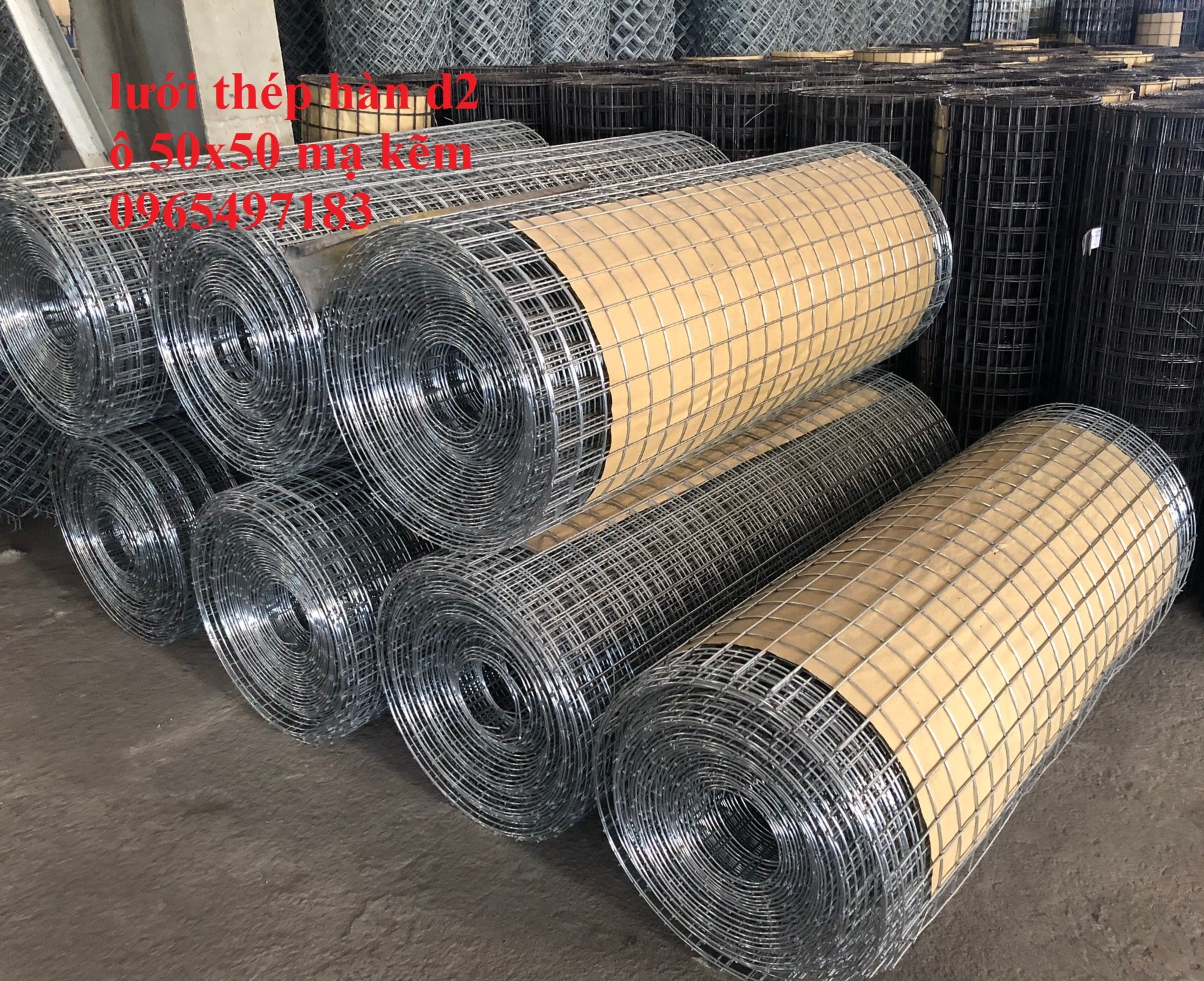 Lưới thép hàn cuộn D2 a50x50 khổ 1mx30m, 1.2mx30m/ cuộn