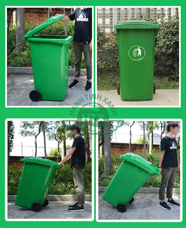 Thùng rác Nhựa 120 Lít - Thùng rác Hành Tinh Xanh
